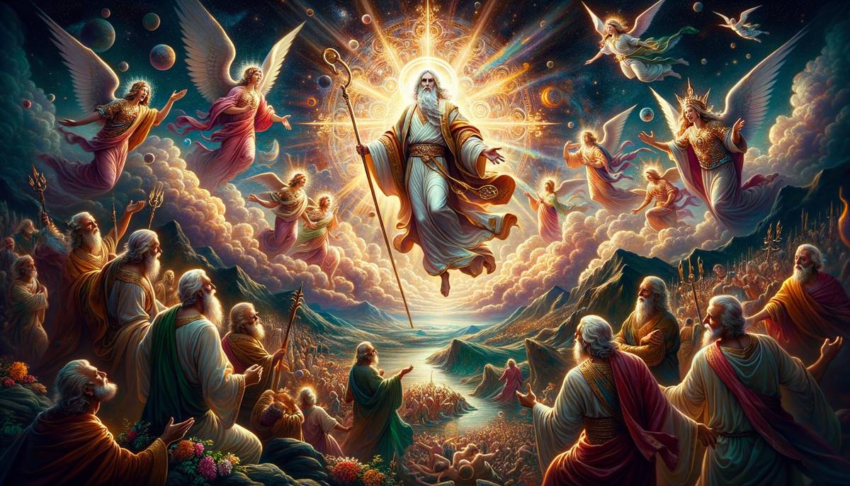 An artistic interpretation of the Second Coming of Christ as depicted in Revelation