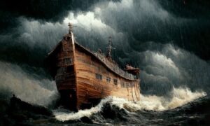 the ark in the water during the Flood